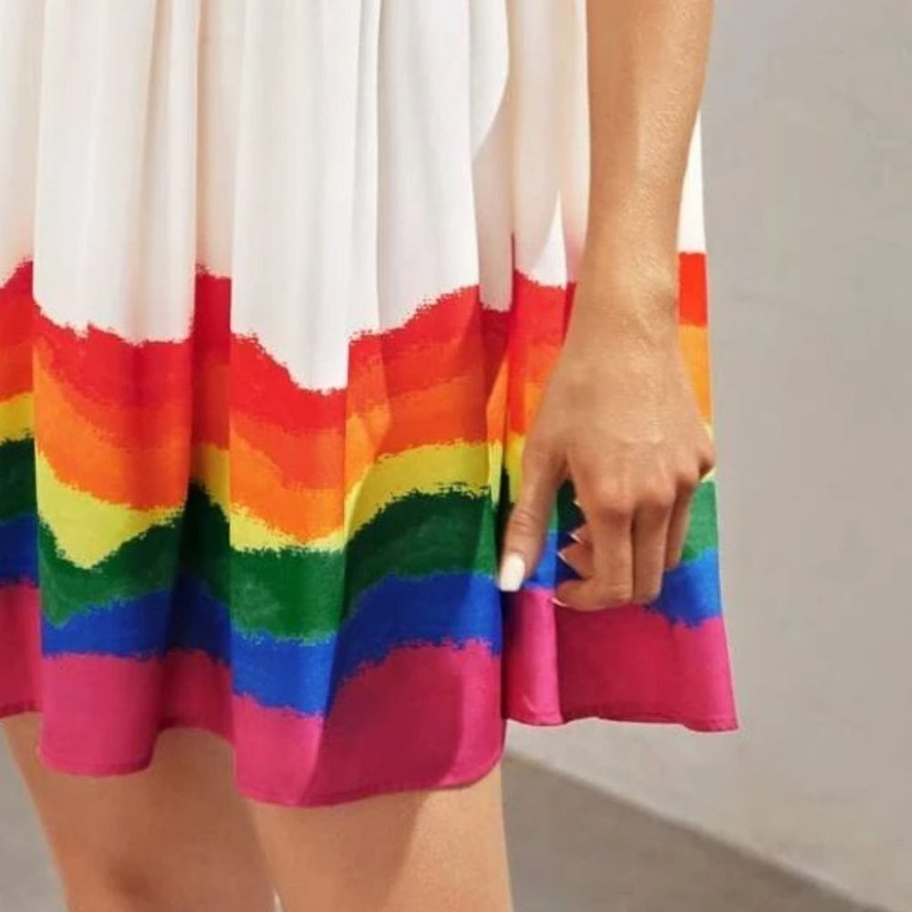 Rainbow Smock Mini Dress - Picture 4 of 5